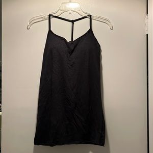 Lulu size 8 dark grey top with built in shelf bra